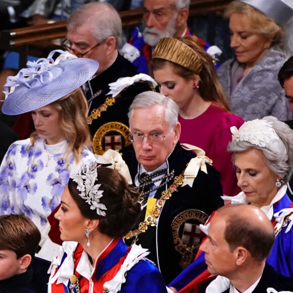 Le prince William, prince de Galles, et Catherine (Kate) Middleton, princesse de Galles, La princesse Charlotte de Galles, Le prince Louis de Galles - Les invités à la cérémonie de couronnement du roi d'Angleterre à l'abbaye de Westminster de Londres, Royaume Uni, le 6 mai 2023.