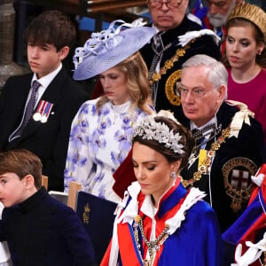 Les invités à la cérémonie de couronnement du roi d'Angleterre à l'abbaye de Westminster de Londres Le prince William, prince de Galles, et Catherine (Kate) Middleton, princesse de Galles, La princesse Charlotte de Galles, Le prince Louis de Galles - Les invités à la cérémonie de couronnement du roi d'Angleterre à l'abbaye de Westminster de Londres, Royaume Uni, le 6 mai 2023.