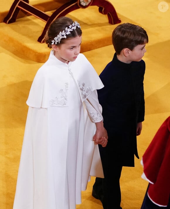 La princesse Charlotte de Galles, Le prince Louis de Galles - Les invités à la cérémonie de couronnement du roi d'Angleterre à l'abbaye de Westminster de Londres, Royaume Uni, le 6 mai 2023. 