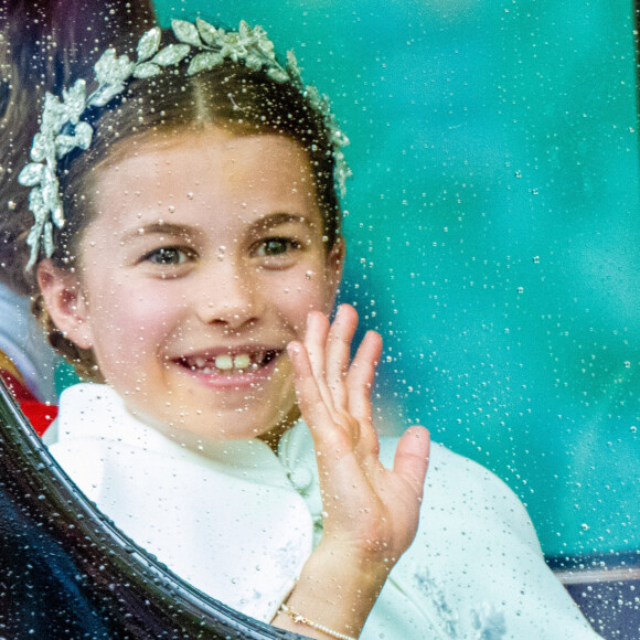 La princesse Charlotte de Galles - Sortie de la cérémonie de couronnement du roi d'Angleterre à l'abbaye de Westminster de Londres, Royaume Uni, le 6 mai 2023. 