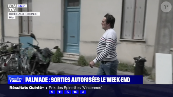 Il a été vu déambulant libre dans les rues de Bordeaux
Capture d'écran du reportage de BFMTV sur Pierre Palmade le week-end du 8 mai 2023