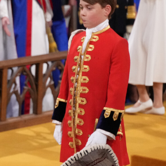 Mais qui prouve qu'il sera un jeune héritier parfait ! 
Le prince George de Galles - Les invités à la cérémonie de couronnement du roi d'Angleterre à l'abbaye de Westminster de Londres, Royaume Uni, le 6 mai 2023. 