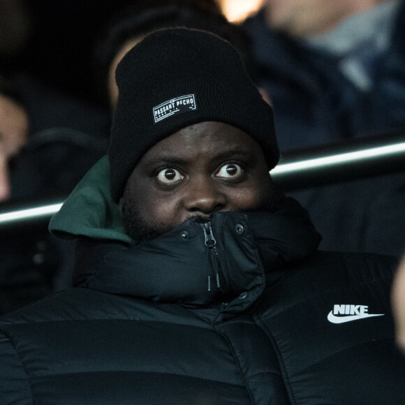 Issa Doumbia dans les tribunes lors du match de Champions League "PSG - Galatasaray (5-0)" au Parc des Princes à Paris, le 11 décembre 2019. © Cyril Moreau/Bestimage 