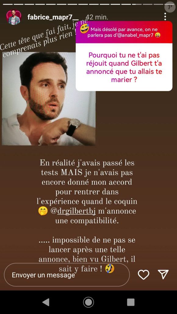 Mais lors d'un questions/réponses Instagram le 10 mai 2023, Fabrice s'est expliqué