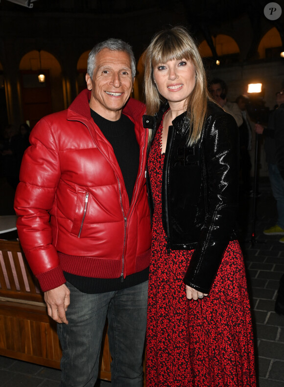 Exclusif - Nagui avec sa femme Mélanie Page - Cérémonie de remise du prix Raymond Devos au théâtre Edouard VII à Paris cadre de la 28ème édition de la semaine de la Langue Française et de la Francophonie le 20 mars 2023.© Coadic Guirec - Cyril Bruneau / Bestimage 