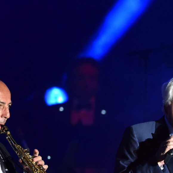 Exclusif - Pierre Billon - Michel Sardou aux Arènes de Nîmes pour le second concert de sa dernière tournée "La Dernière Danse" le 7 juillet 2017. © Bruno Bebert / Bestimage 