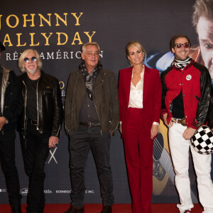 Philippe Fatien, Pierre Billon, Fabrice Le Ruyet (Billy), Laeticia Hallyday, Dimitri Coste, François Goetghebeur - Projection au Grand Rex à Paris des documentaires "Johnny USA" et "A nos promesses" à l'occasion de la Journée Spéciale Johnny, son rêve américain. Le 21 octobre 2020 © Jacovides-Moreau / Bestimage