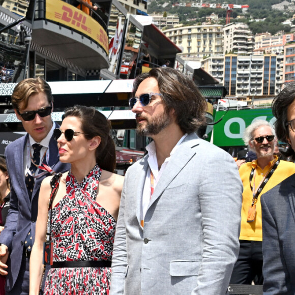 Andrea Casiraghi, sa femme Tatiana Santo Domingo et leurs enfants, India, Maximilian et Sacha Casiraghi, Alexandra de Hanovre et son compagnon Ben-Sylvester Strautmann, Charlotte Casiraghi et son mari Dimitri Rassam - La famille princière de Monaco lors du 80ème Grand Prix de Monaco de Formule 1 à Monaco le 28 mai 2023. © Bruno Bebert/Bestimage 