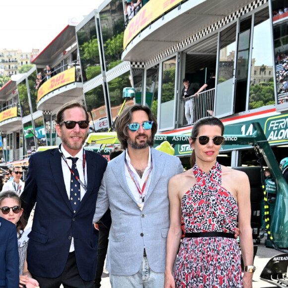 Andrea Casiraghi, sa femme Tatiana Santo Domingo et leurs enfants, India, Maximilian et Sacha Casiraghi, Charlotte Casiraghi et son mari Dimitri Rassam - La famille princière de Monaco lors du 80ème Grand Prix de Monaco de Formule 1 à Monaco le 28 mai 2023. © Bruno Bebert/Bestimage 