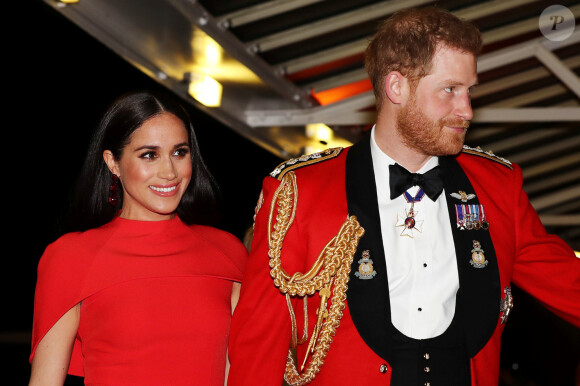 Le prince Harry, duc de Sussex, et Meghan Markle, duchesse de Sussex assistent au festival de musique de Mountbatten au Royal Albert Hall de Londres, Royaume Uni, le 7 mars 2020.