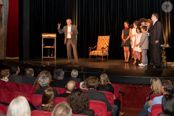 Exclusif - Francis Perrin fête ses 50 ans de carrière et revient sur scène pour une soirée spéciale avec "Molière malgré Moi" au théâtre de la Gaîté-Montparnasse à Paris le 18 juin 2016 entouré de sa famille et ses amis. © Romuald Meigneux / Bestimage