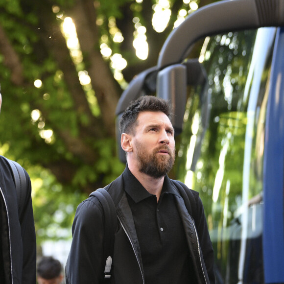 Info - Lionel Messi et le PSG c'est fini - Lionel Messi (PSG) - Arrivées des joueurs avant le Match de championnat de Ligue 1 Uber Eats opposant le Paris Saint-Germain (PSG) au RC Lens (3-1) au Parc des Princes à Paris le 15 avril 2023.