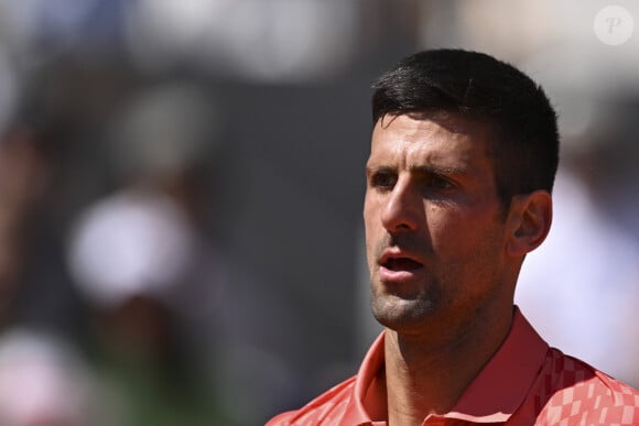 Novak Djokovic (srb) - Internationaux de France de Roland Garros à Paris le 4 juin 2023.