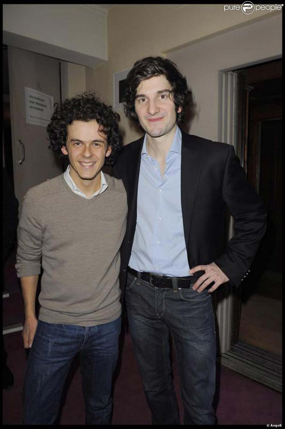 michael gregorio et gaspard proust pour le spectacle enfin sur scene de gaspard proust au studio des champs elysees le 18 fevrier 2010 purepeople