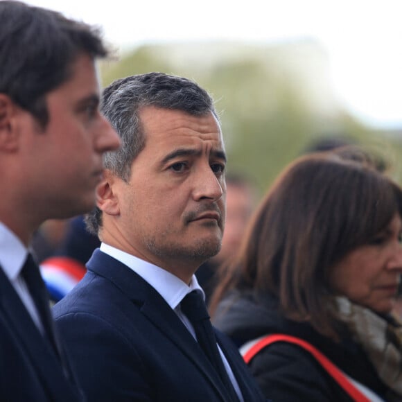 Gérald Darmanin et Gabriel Attal - Commémoration du génocide arménien de 1915 à Paris. Le 24 avril 2023 © Jonathan Rebboah / Panoramic / Bestimage