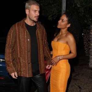 Exclusif - Christina Milian et son mari M. Pokora (Matt Pokora) à la sortie du restaurant Catch Steak House à West Hollywood, Los Angeles, Californie, Etats-Unis, le 6 janvier 2023.