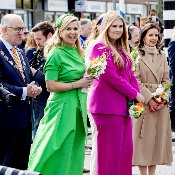 La reine Maxima des Pays-Bas, La princesse Catharina-Amalia des Pays-Bas, la princesse Anita - La famille royale des Pays-Bas célèbre la Fête du Roi et le 10ème anniversaire de son règne (30 avril 2023) à Rotterdam, le 27 avril 2023. Le roi, la reine et leurs filles participent à des quiz, des activités dans les rues de la ville. 
