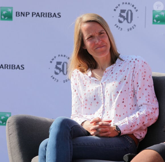Justine Henin - BNP Paribas célèbre 50 ans de fidélité lors des internationaux de France de Tennis de Roland Garros 2023 à Paris le 28 mai 2023.