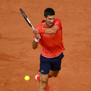 Novak Djokovic (Srb) - Finale homme des Internationaux de France de tennis de Roland Garros 2023 entre Novak Djokovic et Casper Ruud à Paris le 11 juin 2023. 