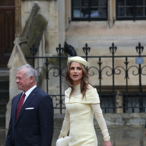 Le roi Abdallah II de Jordanie et la reine Rania de Jordanie - Les invités arrivent à la cérémonie de couronnement du roi d'Angleterre à l'abbaye de Westminster de Londres, Royaume Uni, le 6 mai 2023 