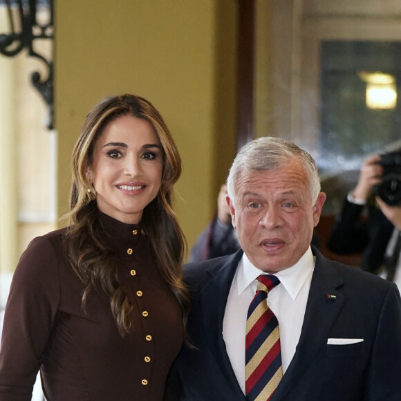 La reine Rania et le roi Abdallah II de Jordanie - Réception organisée par le roi Charles III, pour les invités étrangers assistant à son couronnement au palais de Buckingham à Londres, Royaume Uni, le 5 mai 2023. 