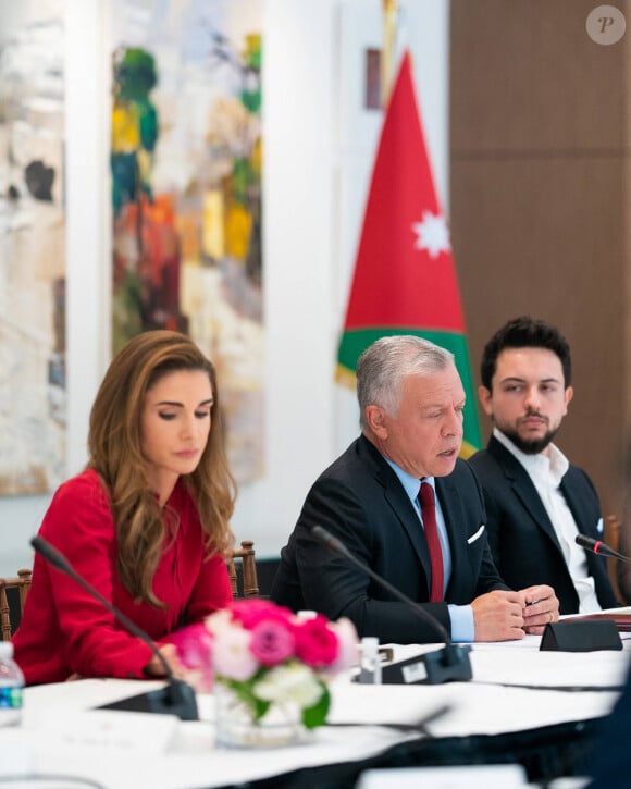 Réunion lors de la visite du roi Abdallah et de la reine Rania de Jordanie à Washington, le 23 juillet 2021. 