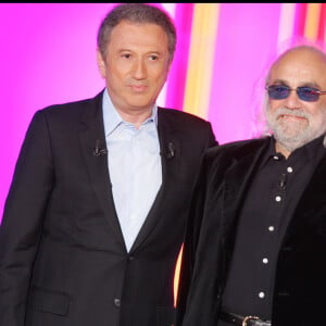 Michel Drucker et Demis Roussos - Enregistrement de l'émission "Vivement dimanche".