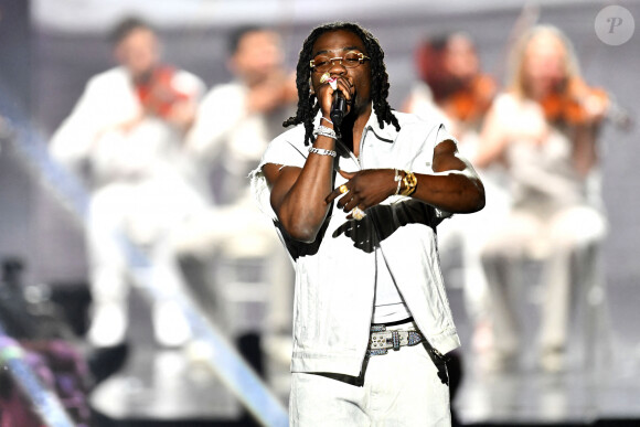 Exclusif - Gazo qui a reçu le prix de la chanson la plus "streamée" - Enregistrement de l'émission "La chanson de l'année" dans les Arènes de Nîmes, diffusée le 17 juin sur TF1. © Bruno Bebert-Christophe Clovis / Bestimage