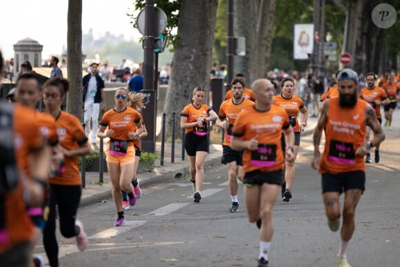 Inès Vandamme (danseuse) lors du marathon Orange Night Run, une boucle de 5,274 km le long des quais de Seine, pour tenter de remporter l'un des 1000 dossards pour le Marathon Pour Tous des Jeux Olympiques de Paris 2024, à Paris, France, le 17 juin 2023. © Jeremy Melloul/Bestimage