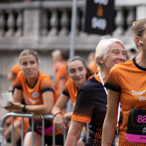 Amandine Petit (Miss France 2021) lors du marathon Orange Night Run, une boucle de 5,274 km le long des quais de Seine, pour tenter de remporter l'un des 1000 dossards pour le Marathon Pour Tous des Jeux Olympiques de Paris 2024, à Paris, France, le 17 juin 2023. © Jeremy Melloul/Bestimage
