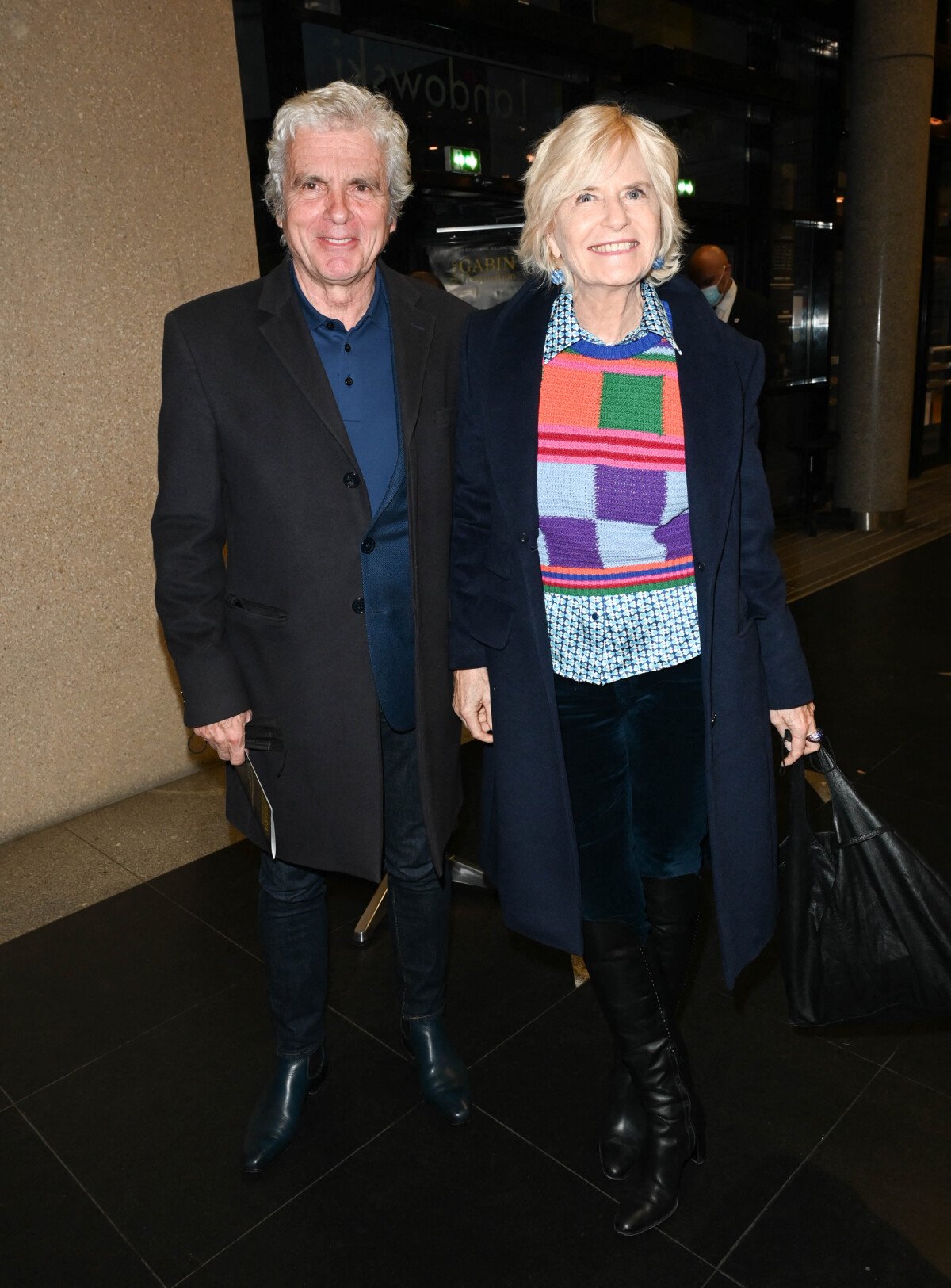 Photo Claude Sérillon et sa compagne Catherine Ceylac Vernissage de l'exposition Jean Gabin