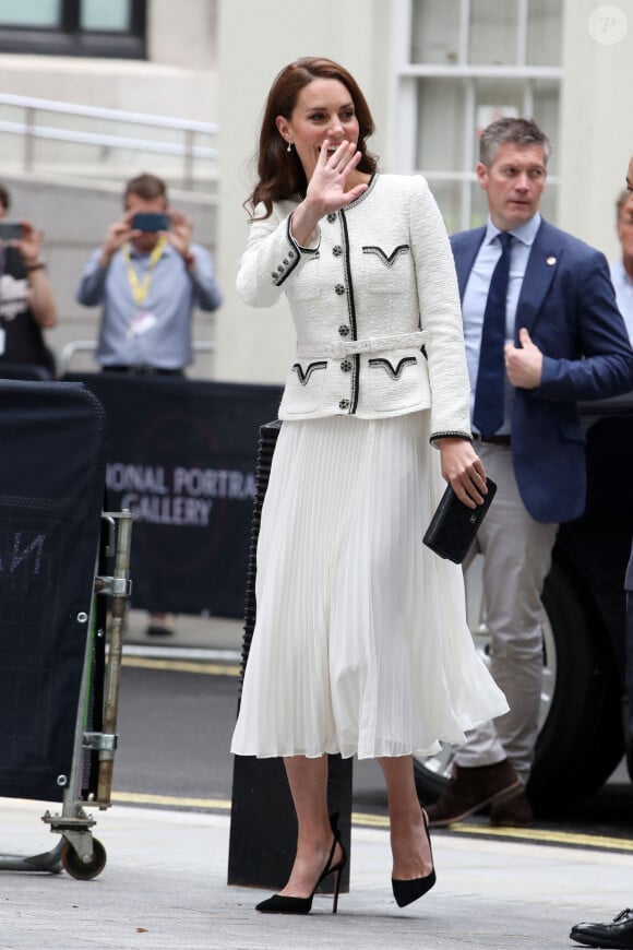 Catherine (Kate) Middleton, princesse de Galles, arrive à la réouverture de la National Portrait Gallery à Londres, Royaume-Uni, le 20 juin 2023. 