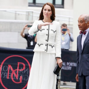 Catherine (Kate) Middleton, princesse de Galles, arrive à la réouverture de la National Portrait Gallery à Londres, Royaume-Uni, le 20 juin 2023. 