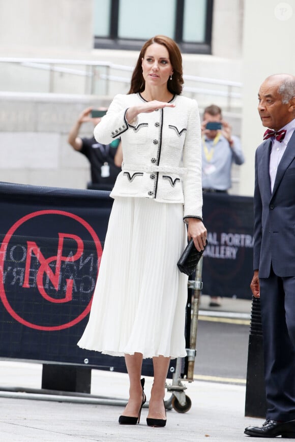 Catherine (Kate) Middleton, princesse de Galles, arrive à la réouverture de la National Portrait Gallery à Londres, Royaume-Uni, le 20 juin 2023. 