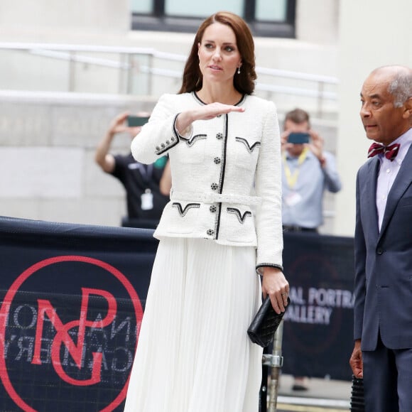 Catherine (Kate) Middleton, princesse de Galles, arrive à la réouverture de la National Portrait Gallery à Londres, Royaume-Uni, le 20 juin 2023. 