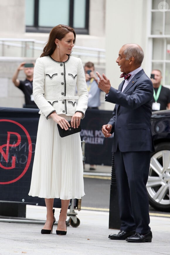 Catherine (Kate) Middleton, princesse de Galles, arrive à la réouverture de la National Portrait Gallery à Londres, Royaume-Uni, le 20 juin 2023. 