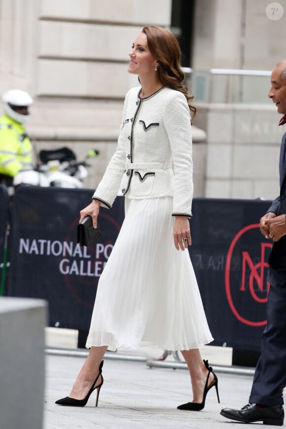 Catherine (Kate) Middleton, princesse de Galles, arrive à la réouverture de la National Portrait Gallery à Londres, Royaume-Uni, le 20 juin 2023. 