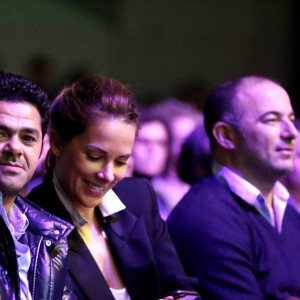 Jamel Debbouze et sa femme Mélissa Theuriau lors de la cérémonie de clôture et palmarès du 19ème Festival International du film de Comédie de l'Alpe d'Huez, le 16 janvier 2016. Le film "La vache" remporte trois récompenses, le Grand Prix, e Prix du Public et le Prix d'Interprétation Michel Galabru (reçu par Fatsah Bouyahmed). © Dominique Jacovides/Bestimage