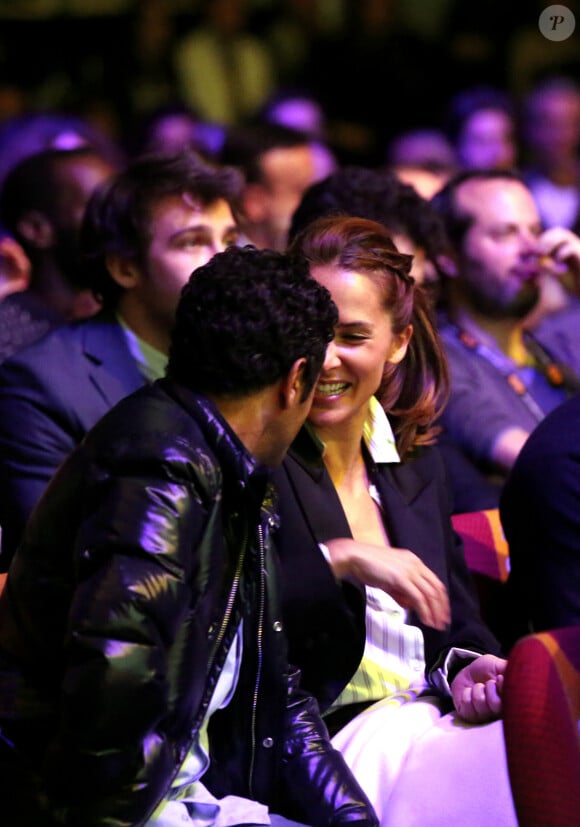 Jamel Debbouze et sa femme Mélissa Theuriau lors de la cérémonie de clôture et palmarès du 19ème Festival International du film de Comédie de l'Alpe d'Huez, le 16 janvier 2016. Le film "La vache" remporte trois récompenses, le Grand Prix, e Prix du Public et le Prix d'Interprétation Michel Galabru (reçu par Fatsah Bouyahmed). © Dominique Jacovides/Bestimage