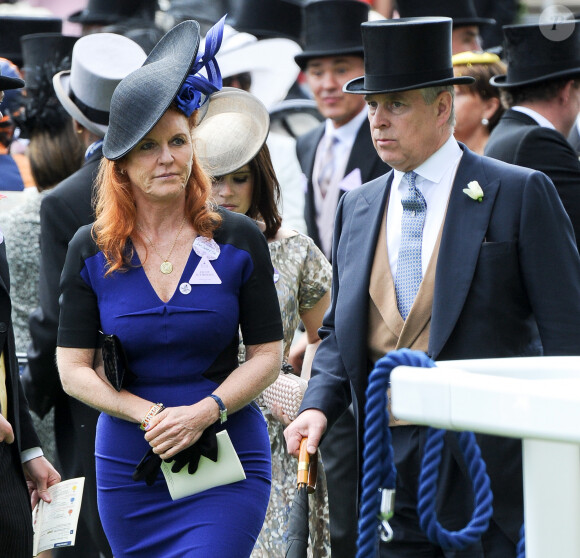 Sarah Ferguson et le prince Andrew, duc d'York - La famille royale arrive aux courses du Royal Ascot 2015 le 19 juin 2015. 