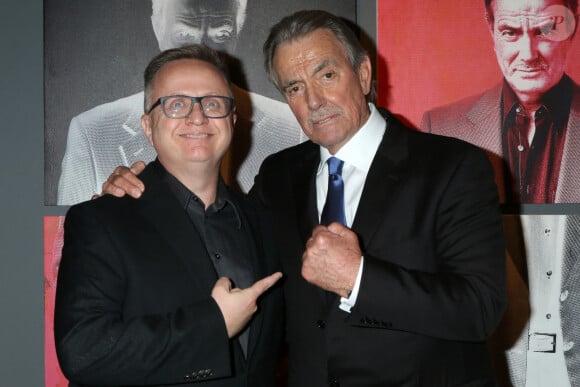 Michael Maloney et Eric Braeden - Eric Braeden fête ses 40 ans dans le rôle de Victor Newman dans la série "Les Feux de l'amour" au CBS Television City à Los Angeles, Californie, Etats-Unis, le 7 février 2020. © Kay Blake/Zuma Press/Bestimage 