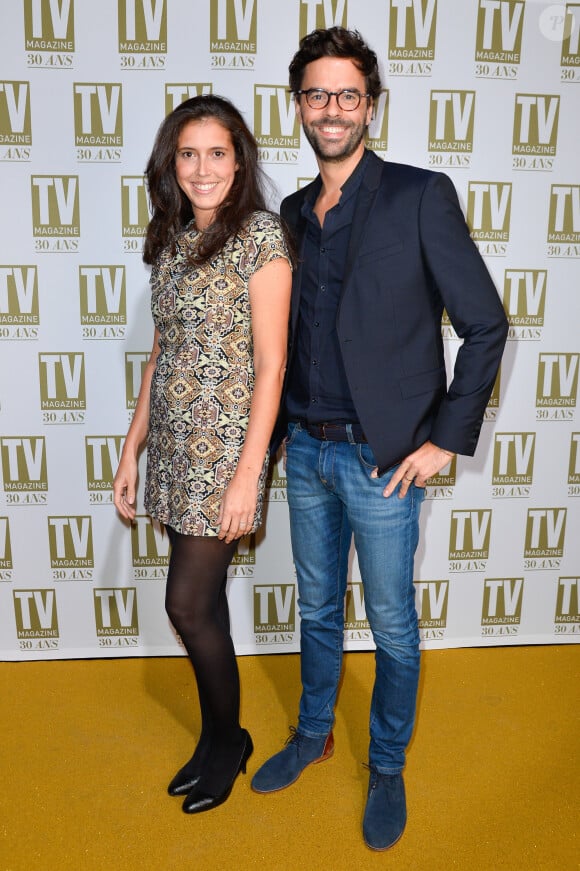 Exclusif - Thomas Isle et sa femme Carole Tolila - Soirée d'anniversaire des 30 ans de TV Magazine au Pavillon des Champs-Elysées à Paris le 17 octobre 2017. © Coadic Guirec/Bestimage