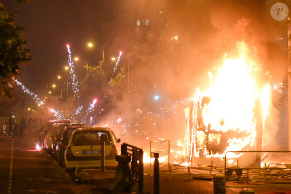 Image des violences qui ont suivi la mort d'un jeune homme de 17 ans, Nahel, à Nanterre, entre le 27 et le 28 juin 2023