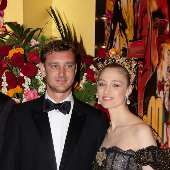 Pierre Casiraghi et Beatrice Borromeo - Arrivée de la famille princière au Bal de la Rose 2023 sur le thème "Bollywood" à la salle des étoiles à Monaco le 25 mars 2023. © Olivier Huitel / Pool / Bestimage 