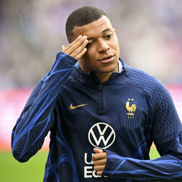 "Personnellement, je me fous de l'opinion de Mbappé sur ce sujet. Je ne vois pas à quel titre il s'exprime", a-t-il lâché.
MBAPPE Kylian (FRA) - Match de qualifications de l'Euro2024 "France - Grèce (1-0)" au stade de France, le 19 juin 2023.