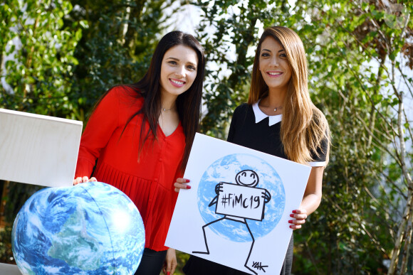 Virginie Hilsonne et Virgilia Hess - Les présentateurs de la météo se réunissent pour le lancement du 16ème forum international de la météo et du climat sur le parvis de l'hôtel de ville à Pari le 22 mars 2019. © Giancarlo Gorassini / Bestimage