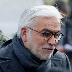 Pascal Praud - Obsèques de Jean-Pierre Pernaut en la Basilique Sainte-Clotilde à Paris le 9 mars 2022. © Christophe Clovis / Bestimage