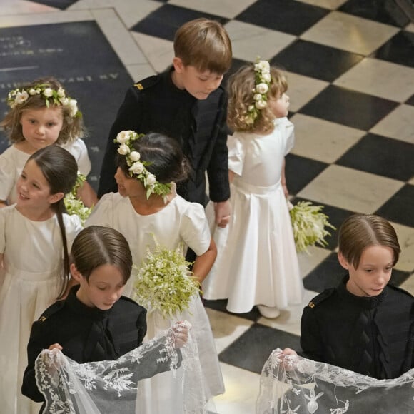 La princesse Charlotte de Cambridge - Cérémonie de mariage du prince Harry et de Meghan Markle en la chapelle Saint-George au château de Windsor, Royaume Uni, le 19 mai 2018. 