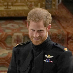 Ou n'était-il pas invité ? 
Le prince Harry et Meghan Markle, duchesse de Sussex - Cérémonie de mariage du prince Harry et de Meghan Markle en la chapelle Saint-George au château de Windsor, Royaume Uni, le 19 mai 2018. 