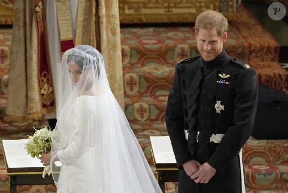 Ou n'était-il pas invité ? 
Le prince Harry et Meghan Markle, duchesse de Sussex - Cérémonie de mariage du prince Harry et de Meghan Markle en la chapelle Saint-George au château de Windsor, Royaume Uni, le 19 mai 2018. 